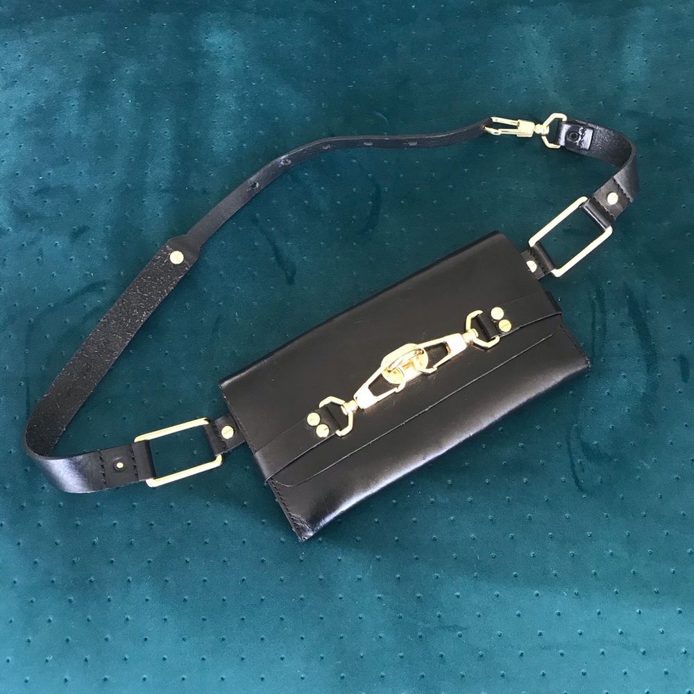 RACHEL ZOE Darren Clip Belt Bag in Black - Picture 2 of 7